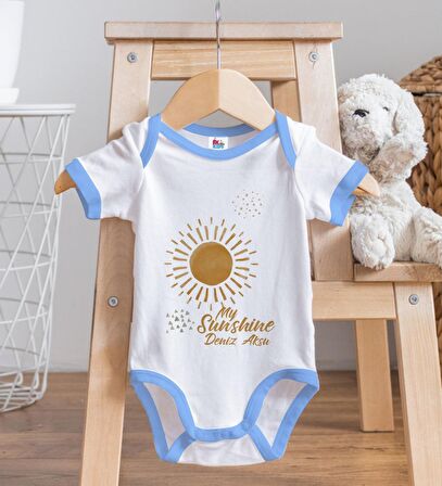 BK Kids Kişiye Özel Mavi Bebek Body Zıbın - Model 20