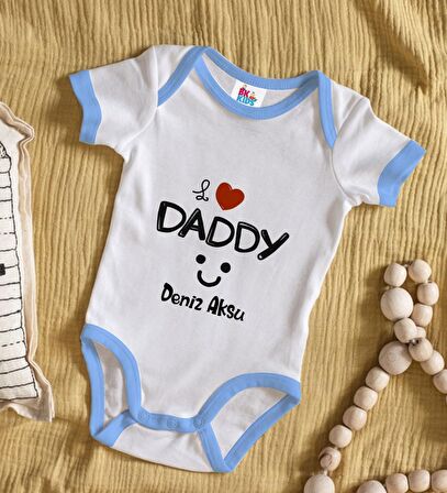 BK Kids Kişiye Özel Mavi Bebek Body Zıbın - Model 24