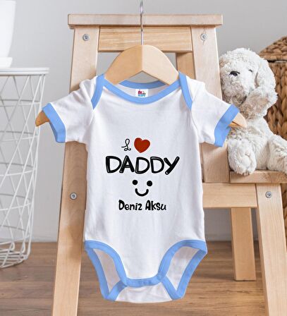 BK Kids Kişiye Özel Mavi Bebek Body Zıbın - Model 24