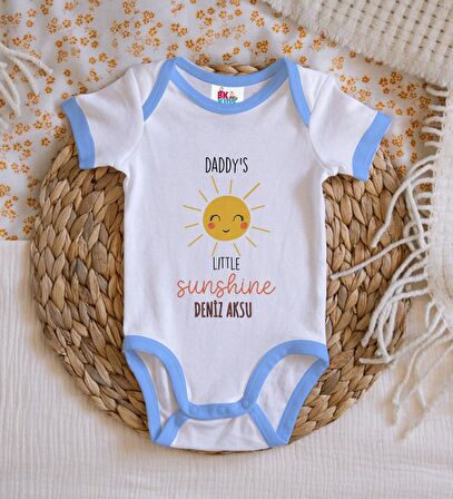 BK Kids Kişiye Özel Mavi Bebek Body Zıbın - Model 25