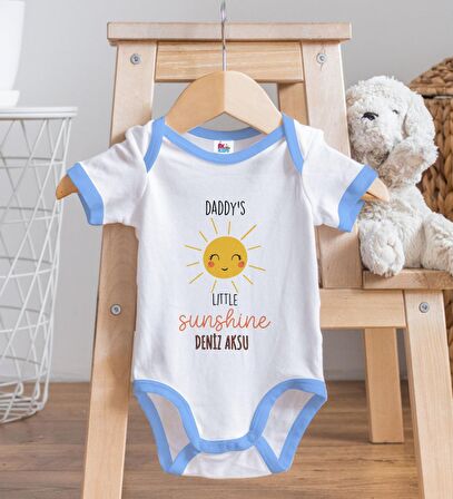 BK Kids Kişiye Özel Mavi Bebek Body Zıbın - Model 25