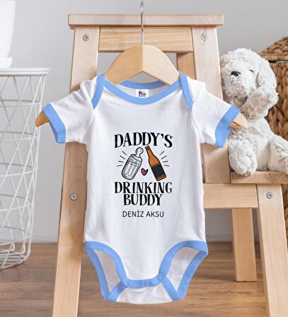 BK Kids Kişiye Özel Mavi Bebek Body Zıbın - Model 26