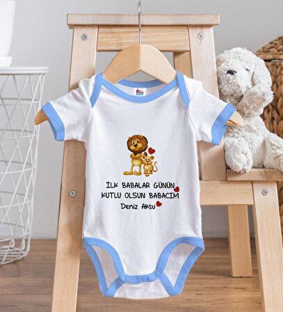 BK Kids Kişiye Özel Mavi Bebek Body Zıbın - Model 28