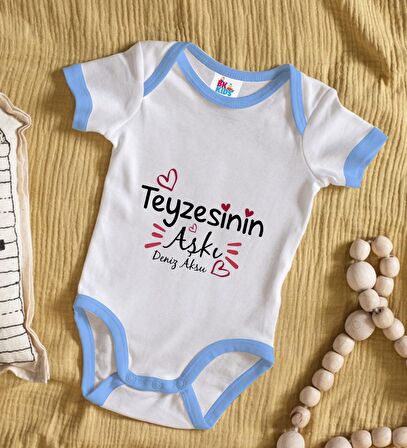 BK Kids Kişiye Özel Mavi Bebek Body Zıbın - Model 37