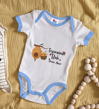 BK Kids Kişiye Özel Mavi Bebek Body Zıbın - Model 42