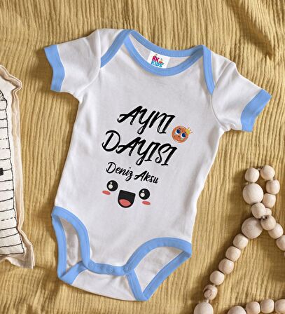 BK Kids Kişiye Özel Mavi Bebek Body Zıbın - Model 47