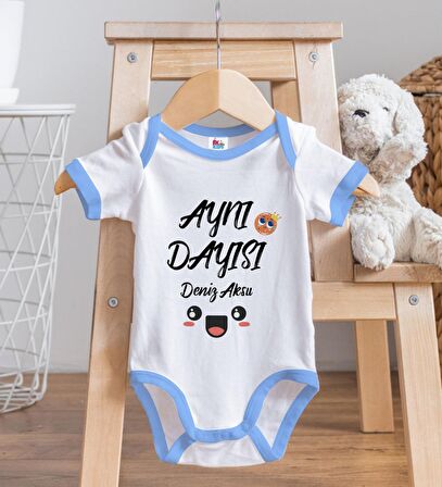 BK Kids Kişiye Özel Mavi Bebek Body Zıbın - Model 47