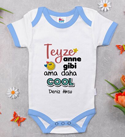 BK Kids Kişiye Özel Mavi Bebek Body Zıbın - Model 52