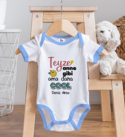 BK Kids Kişiye Özel Mavi Bebek Body Zıbın - Model 52