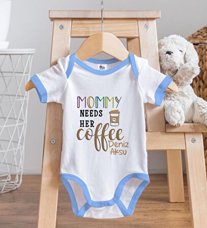 BK Kids Kişiye Özel Mavi Bebek Body Zıbın - Model 53