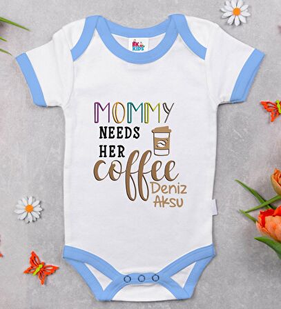 BK Kids Kişiye Özel Mavi Bebek Body Zıbın - Model 53