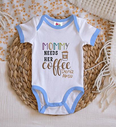 BK Kids Kişiye Özel Mavi Bebek Body Zıbın - Model 53