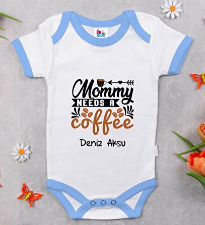 BK Kids Kişiye Özel Mavi Bebek Body Zıbın - Model 54