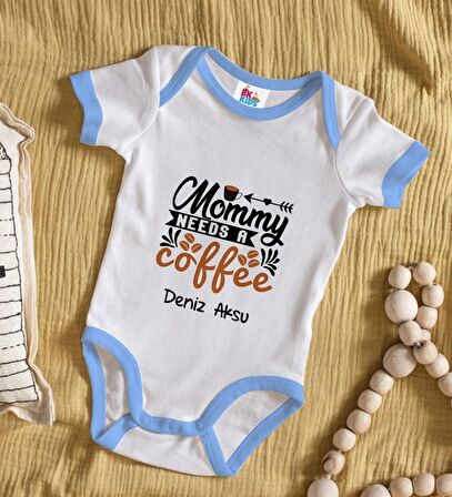 BK Kids Kişiye Özel Mavi Bebek Body Zıbın - Model 54