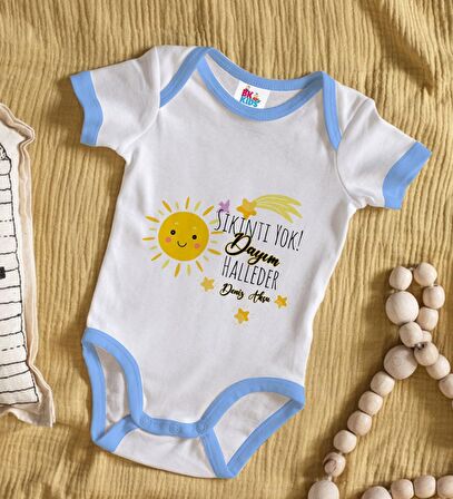 BK Kids Kişiye Özel Mavi Bebek Body Zıbın - Model 58