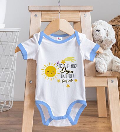 BK Kids Kişiye Özel Mavi Bebek Body Zıbın - Model 58