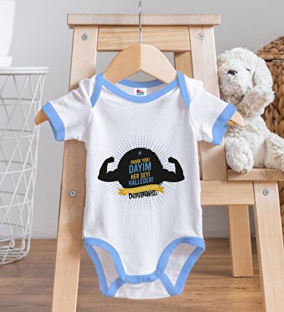 BK Kids Kişiye Özel Mavi Bebek Body Zıbın - Model 67