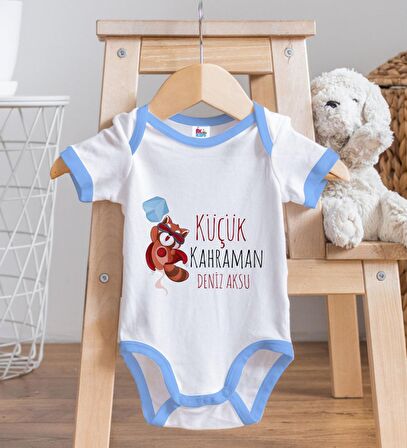 BK Kids Kişiye Özel Mavi Bebek Body Zıbın - Model 75
