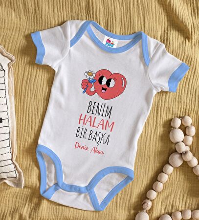 BK Kids Kişiye Özel Mavi Bebek Body Zıbın - Model 77