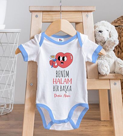 BK Kids Kişiye Özel Mavi Bebek Body Zıbın - Model 77