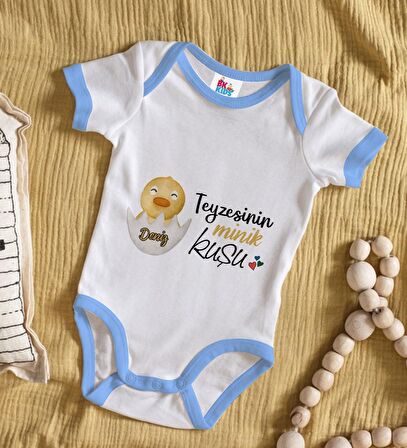 BK Kids Kişiye Özel Mavi Bebek Body Zıbın - Model 78