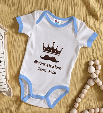 BK Kids Kişiye Özel Mavi Bebek Body Zıbın - Model 83