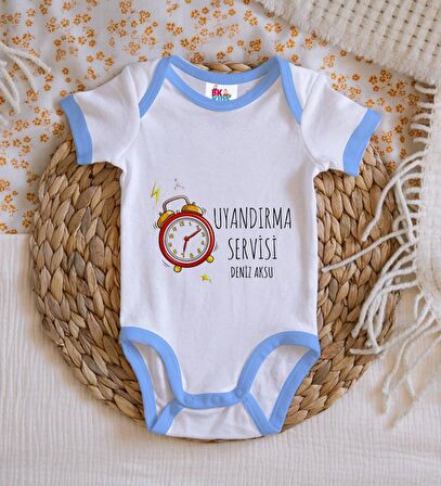 BK Kids Kişiye Özel Mavi Bebek Body Zıbın - Model 84