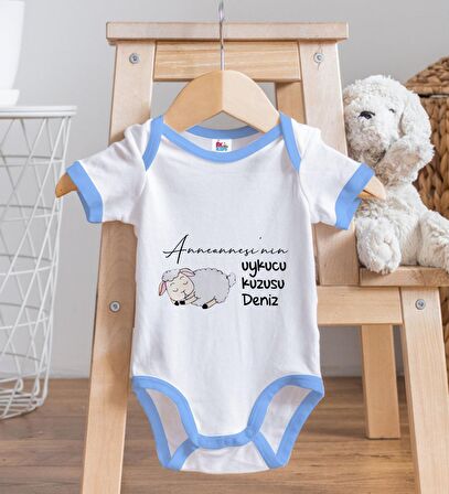 BK Kids Kişiye Özel Mavi Bebek Body Zıbın - Model 89