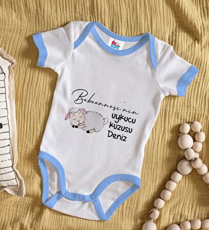 BK Kids Kişiye Özel Mavi Bebek Body Zıbın - Model 90