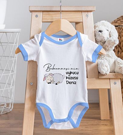 BK Kids Kişiye Özel Mavi Bebek Body Zıbın - Model 90