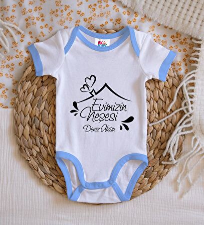 BK Kids Kişiye Özel Mavi Bebek Body Zıbın - Model 91