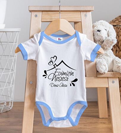 BK Kids Kişiye Özel Mavi Bebek Body Zıbın - Model 91