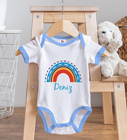 BK Kids Kişiye Özel Mavi Bebek Body Zıbın - Model 108