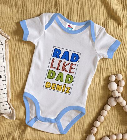 BK Kids Kişiye Özel Mavi Bebek Body Zıbın - Model 113