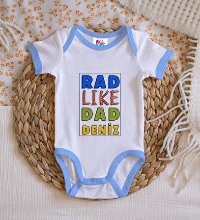 BK Kids Kişiye Özel Mavi Bebek Body Zıbın - Model 113