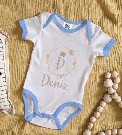 BK Kids Kişiye Özel Mavi Bebek Body Zıbın - Model 133