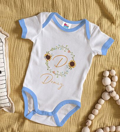 BK Kids Kişiye Özel Mavi Bebek Body Zıbın - Model 134