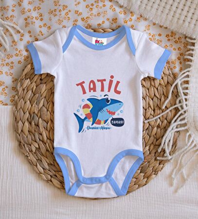 BK Kids Kişiye Özel Mavi Bebek Body Zıbın - Model 141