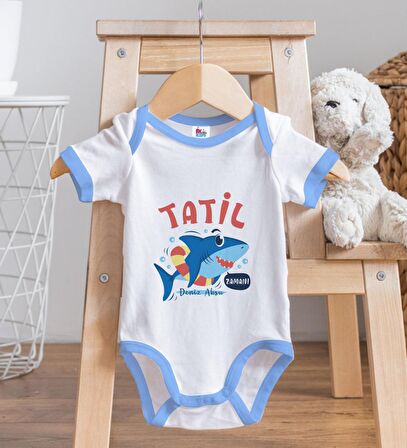BK Kids Kişiye Özel Mavi Bebek Body Zıbın - Model 141