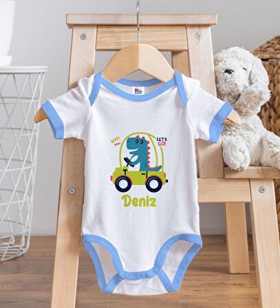 BK Kids Kişiye Özel Mavi Bebek Body Zıbın - Model 170