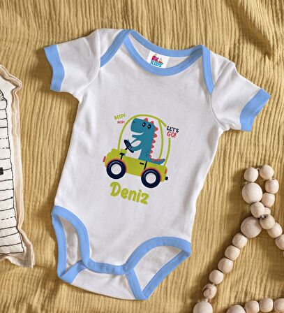 BK Kids Kişiye Özel Mavi Bebek Body Zıbın - Model 170