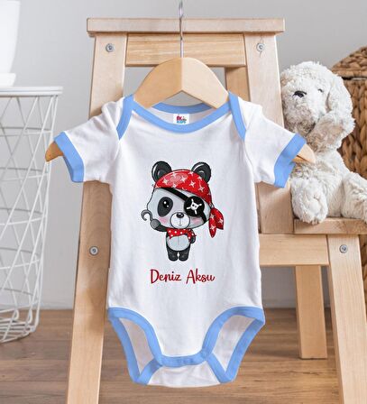 BK Kids Kişiye Özel Mavi Bebek Body Zıbın - Model 179