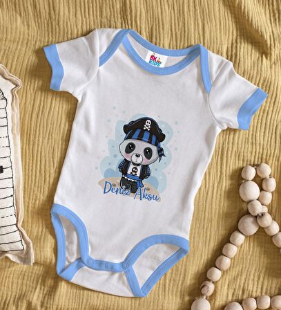 BK Kids Kişiye Özel Mavi Bebek Body Zıbın - Model 180