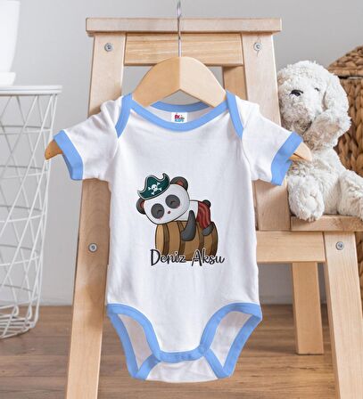 BK Kids Kişiye Özel Mavi Bebek Body Zıbın - Model 182