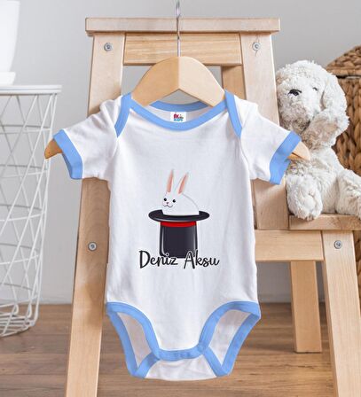 BK Kids Kişiye Özel Mavi Bebek Body Zıbın - Model 184