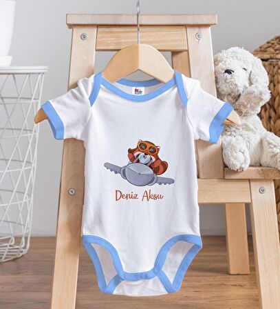 BK Kids Kişiye Özel Mavi Bebek Body Zıbın - Model 185