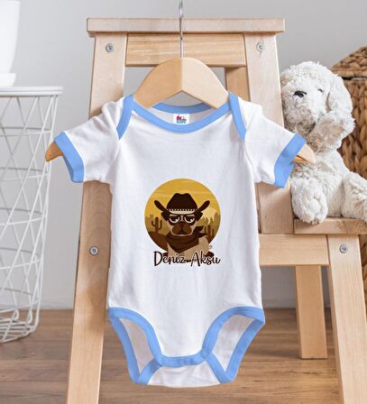 BK Kids Kişiye Özel Mavi Bebek Body Zıbın - Model 189