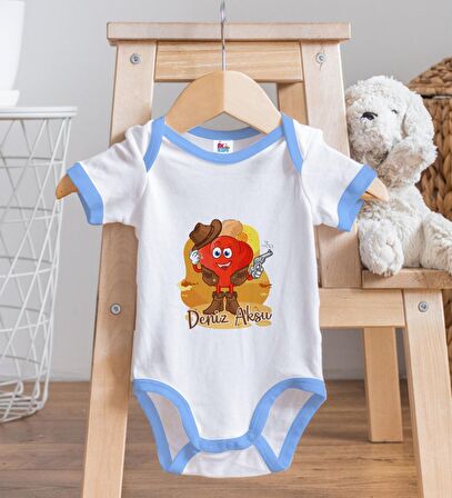 BK Kids Kişiye Özel Mavi Bebek Body Zıbın - Model 190
