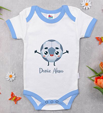 BK Kids Kişiye Özel Mavi Bebek Body Zıbın - Model 198