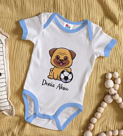 BK Kids Kişiye Özel Mavi Bebek Body Zıbın - Model 199